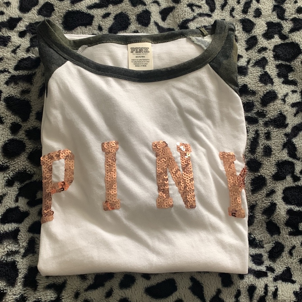 Pink Victoria’s Secret White Camo Shirt